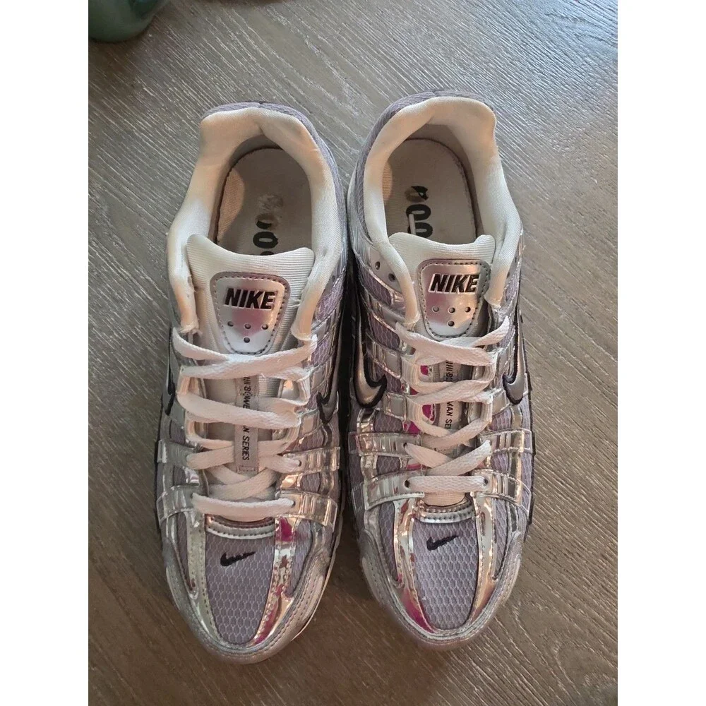 Nike P-6000 Bowerman Series Metallic Silver Chrome Sneakers CN0149-001 Men Sz 8